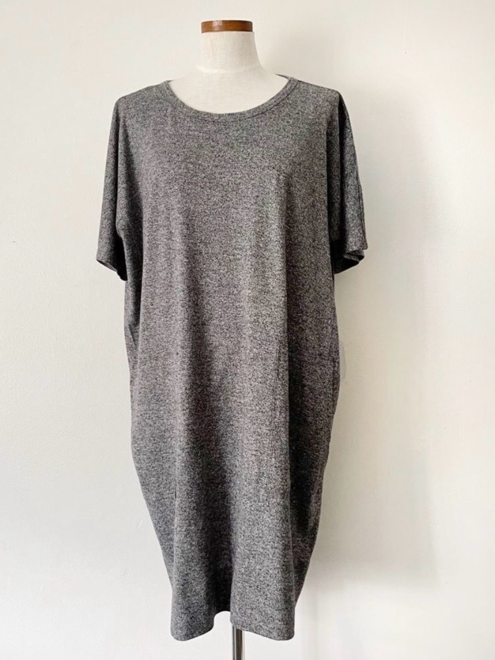 Eileen Fisher Heather Gray Midi T-Shirt Dress